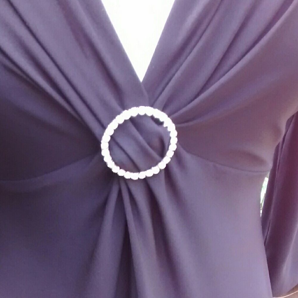 Evan-Picone Little Black Dress Rhinestone Buckle - Picture 5 of 7